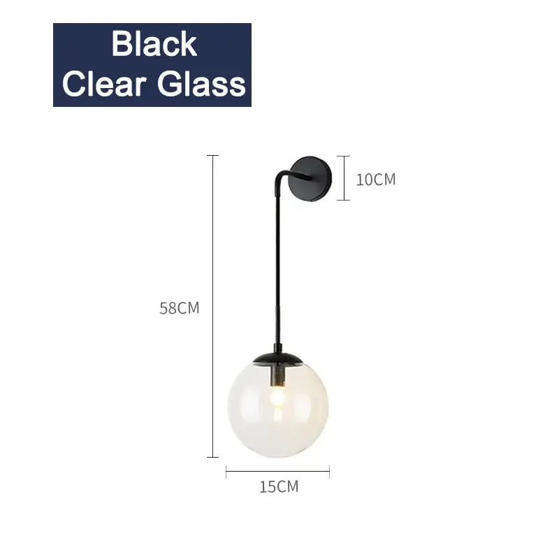 Black metal wall sconce with clear glass globe for decorbites branching bubbles chandelier dining room light