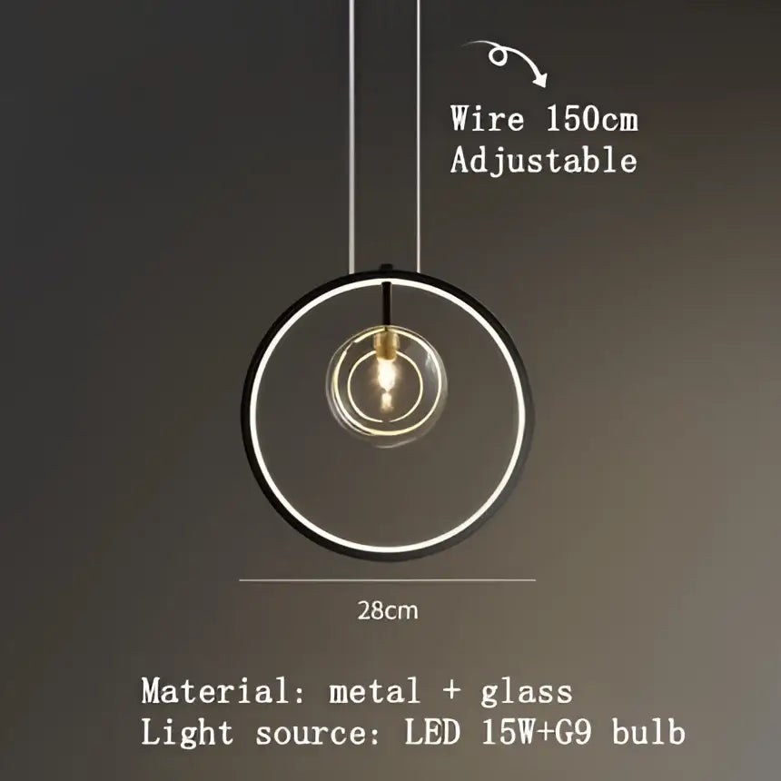Modern black and gold branching bubbles chandelier with circular black metal pendant light and clear glass led bulb