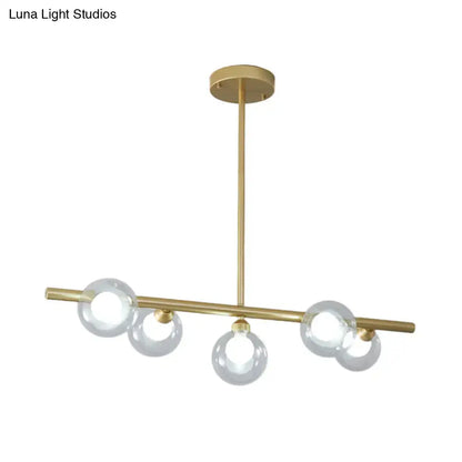Modern black and gold bubble clear glass ceiling light with clear glass island bulbs for dining room use
