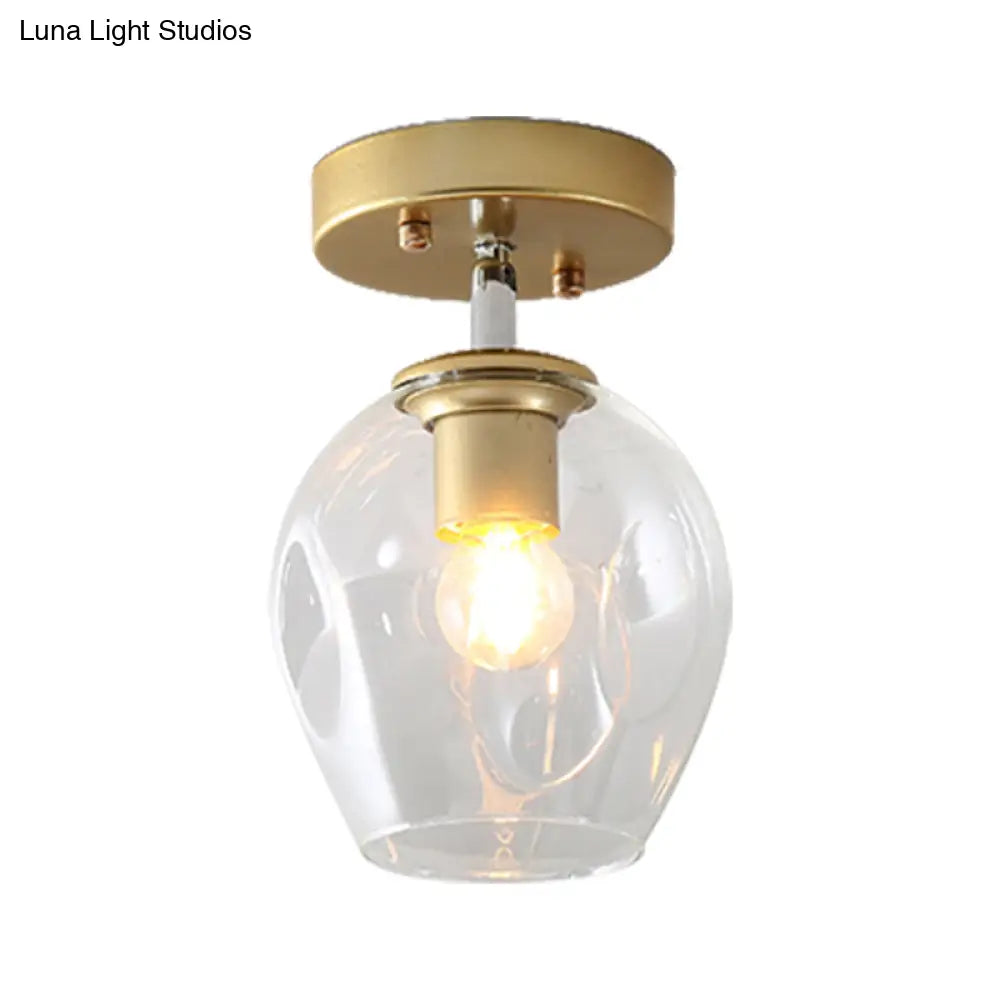DecorBites™ DecorBites™ Modern Black/Gold Carafe Semi Flush Light - 1 Light, Clear/Amber/Smoke Gray Glass Shade