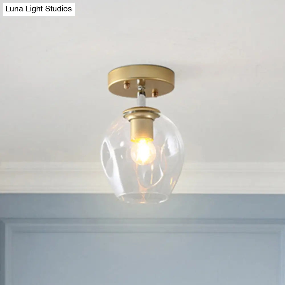 DecorBites™ DecorBites™ Modern Black/Gold Carafe Semi Flush Light - 1 Light, Clear/Amber/Smoke Gray Glass Shade