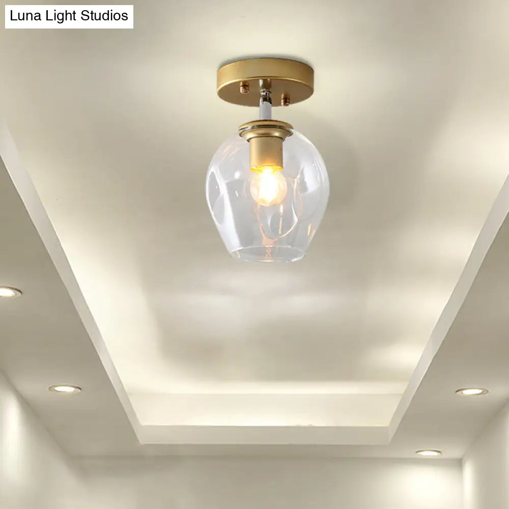 DecorBites™ DecorBites™ Modern Black/Gold Carafe Semi Flush Light - 1 Light, Clear/Amber/Smoke Gray Glass Shade