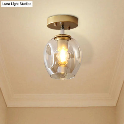 DecorBites™ DecorBites™ Modern Black/Gold Carafe Semi Flush Light - 1 Light, Clear/Amber/Smoke Gray Glass Shade