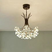 Modern black and gold pendant light with dark metal frame and white crystal bouquet accents for dining room decorbites crystal bouquet