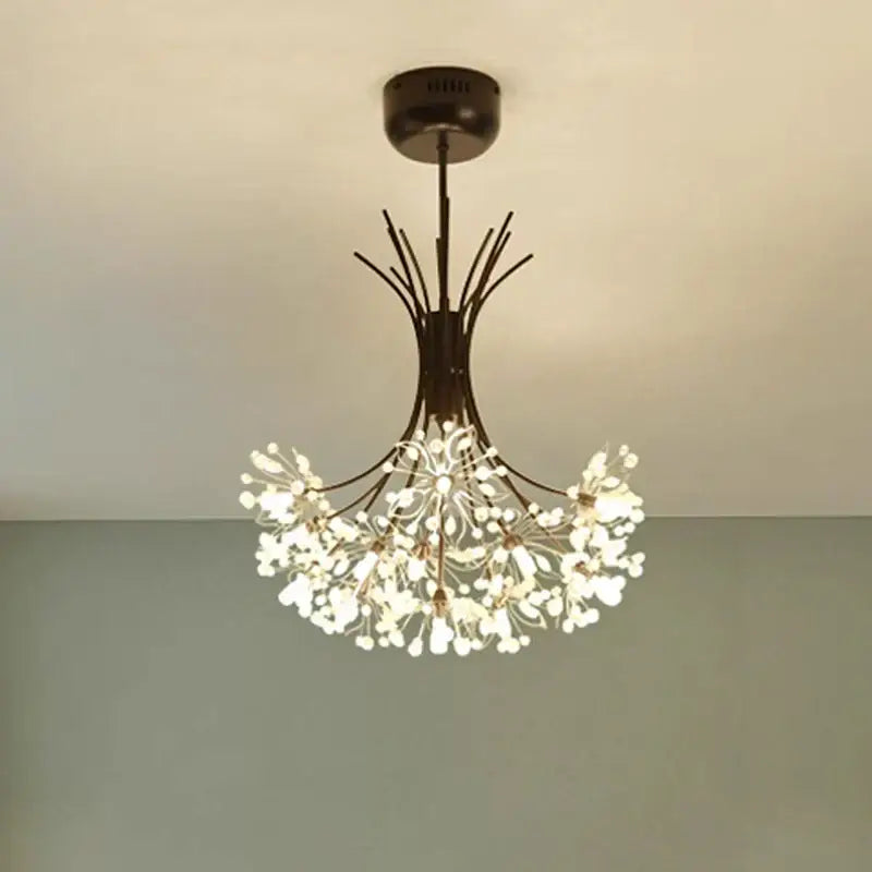 Modern black and gold pendant light with dark metal frame and white crystal bouquet accents for dining room decorbites crystal bouquet