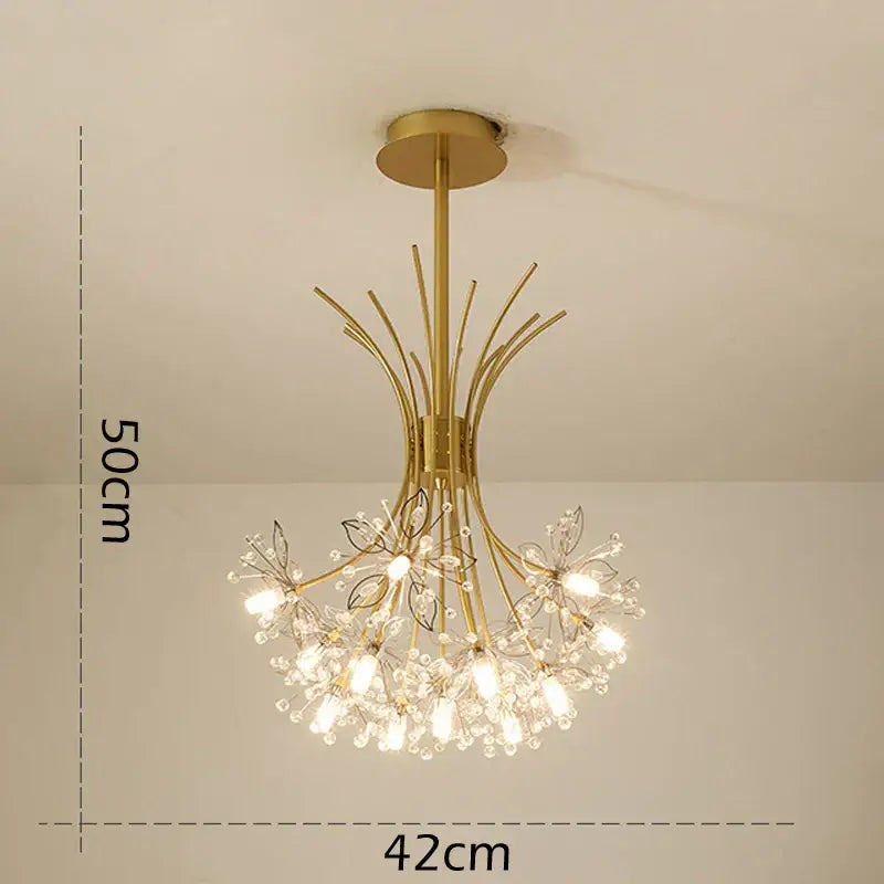 Modern black and gold crystal bouquet pendant light with gold-toned metal frame and flower-like crystal accents for dining room decorbites crystal bouquet