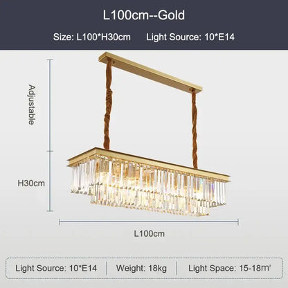 Modern black and gold crystal ceiling chandelier with gold finish and dangling crystal prisms for living room light