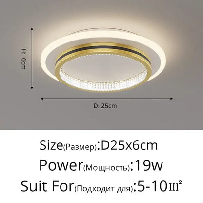 Modern black and gold decorbites crystal led ceiling lights with a circular design and crystal accents for entrance hallways