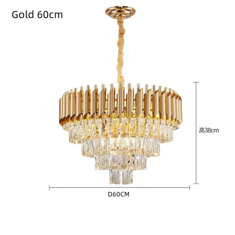 Modern black and gold pendant chandelier with tiered metallic rods and cascading crystal droplets for living room decorbites crystal led