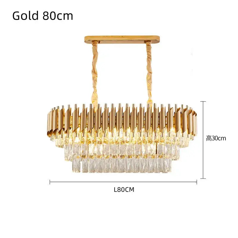 Modern black and gold crystal led pendant chandelier with tiered gold rods and cascading clear crystal droplets for living room decorbites crystal led