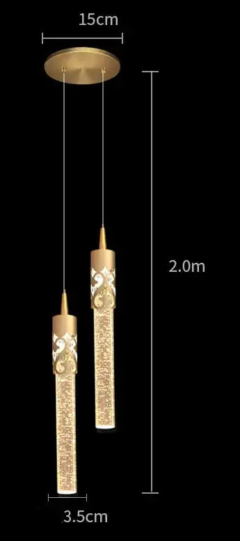 Modern black and gold crystal led pendant lamp with gold-toned decorbites crystal led bodies for dining room decor