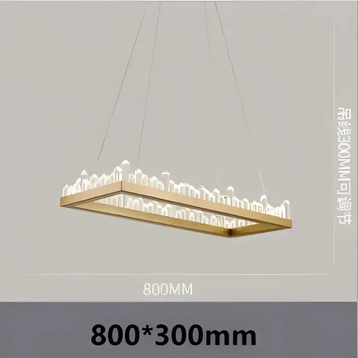 Modern black and gold rectangular wooden frame pendant light with integrated led decorbites crystal led pendant lights