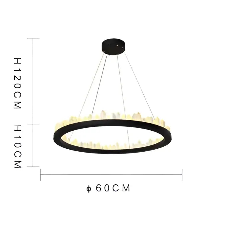 Modern black and gold crystal led pendant lights featuring a circular design with integrated led for dining room decorbites chandelier