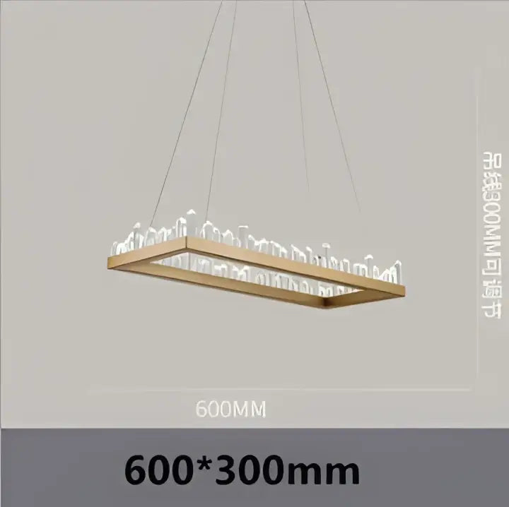 Modern black and gold crystal led pendant wooden chandelier with white led lights for dining room decorbites crystal led
