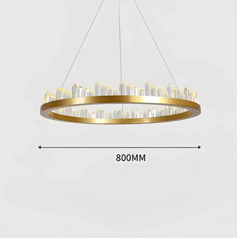 Modern black and gold circular pendant lights with decorbites crystal led accents for dining room chandelier decor