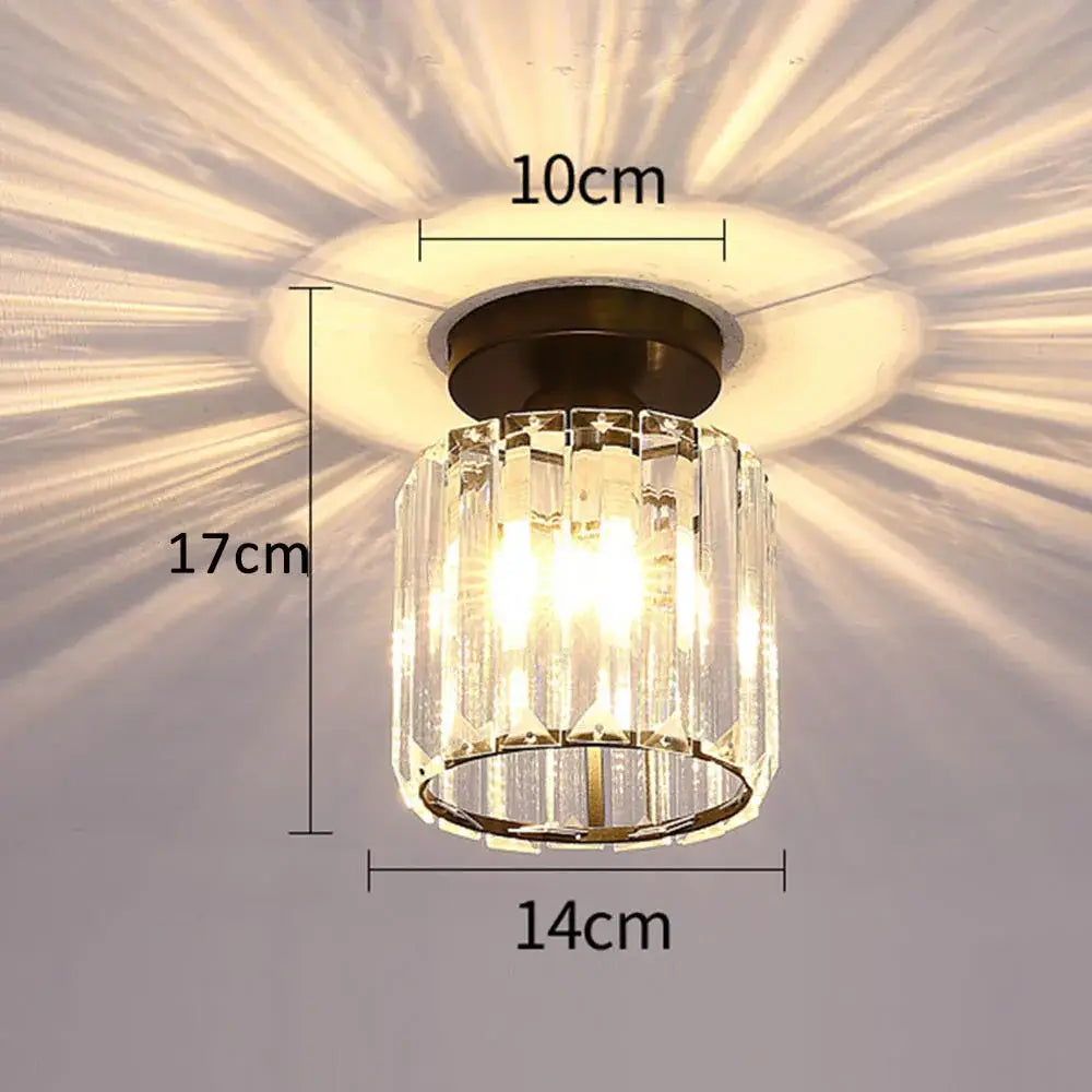 Modern black and gold ceiling light with brass base and clear faceted glass crystal pendant ceiling decorbites design