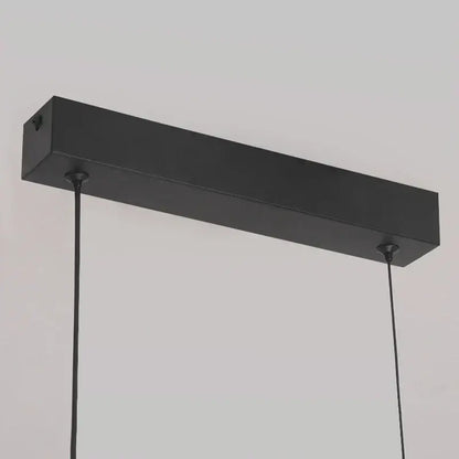 Modern black rectangular pendant light with matte finish and sleek minimalist design for dining table curved bridge