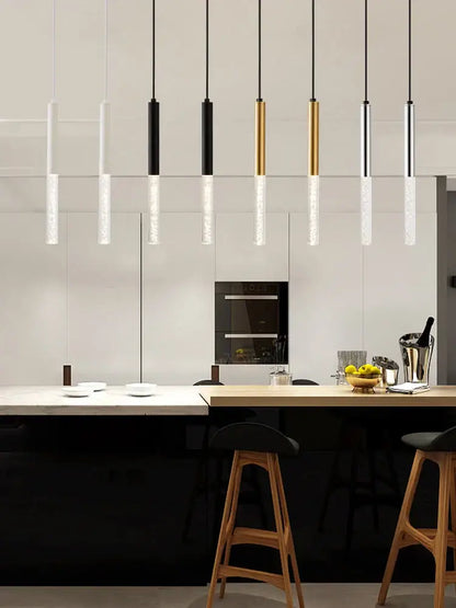 Modern black and gold cylinder pendant lights with glass shades and metal accents for kitchen island decorbites black cylinder pendant