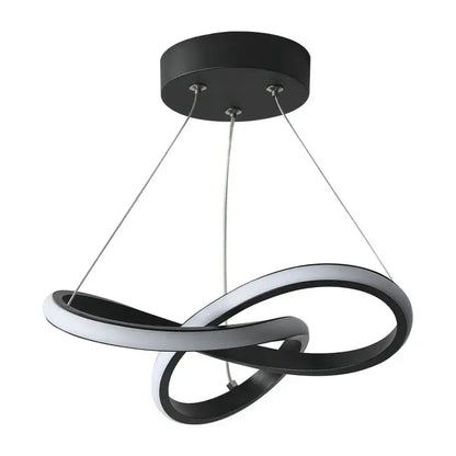 Modern black and white led pendant light with sleek intertwined rings in decorbites contemporary chandelier dining room