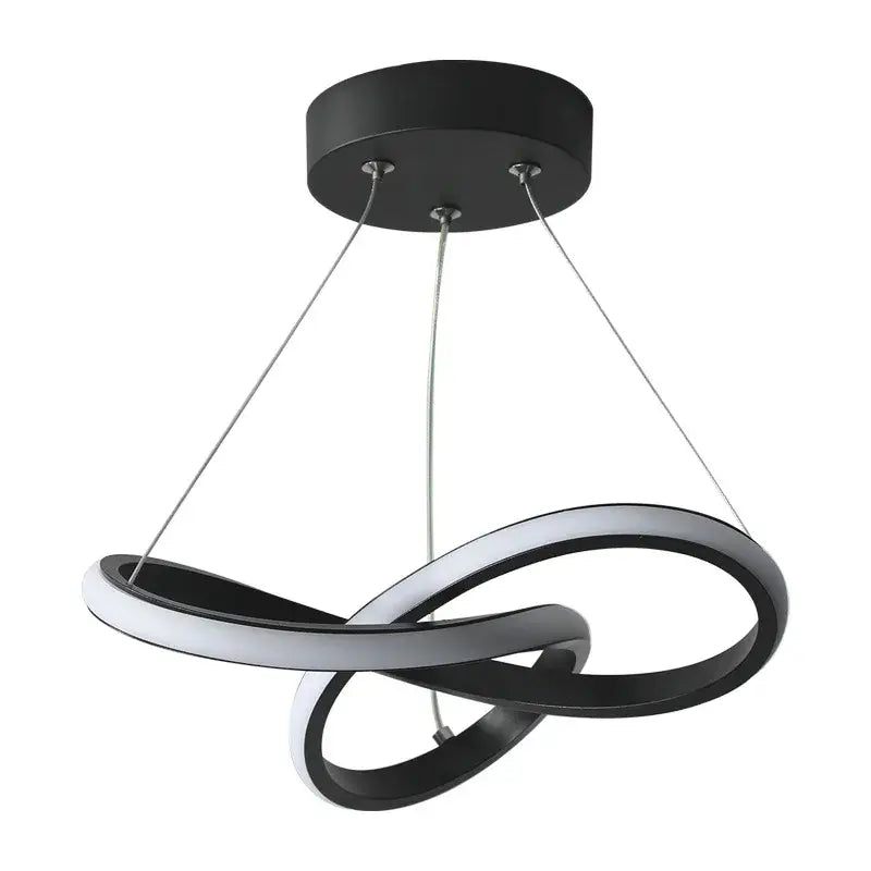 Modern black and white led pendant light with sleek intertwined rings in decorbites contemporary chandelier dining room