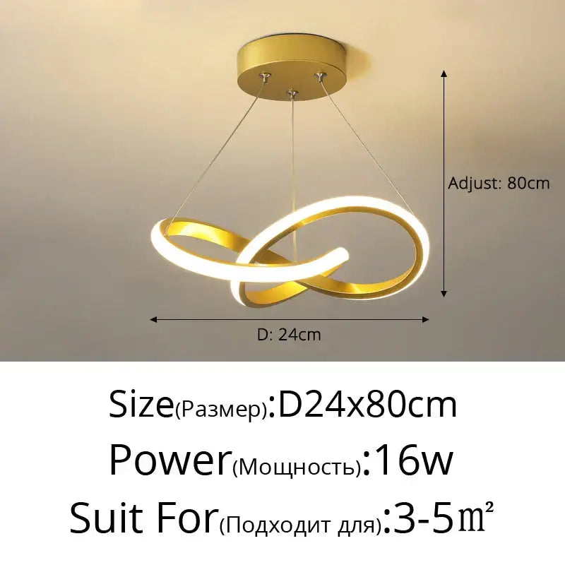 Modern black and gold decorbites contemporary chandelier with gold-finished led rings emitting bright white light