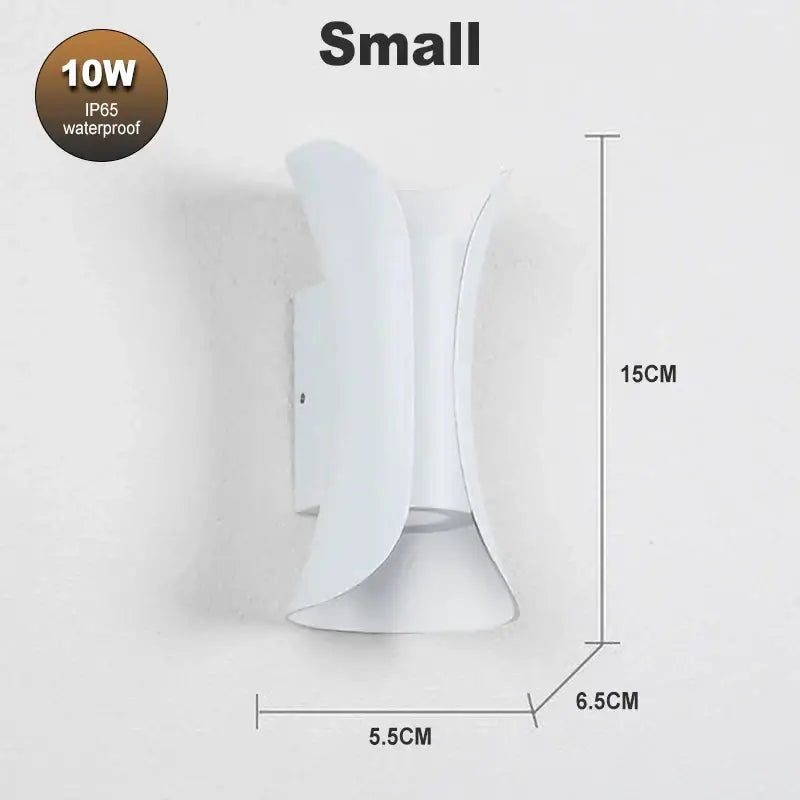 Modern black and gold decorbites led waterproof wall lamp with white sleek curved sconce and ip65 rating for living room