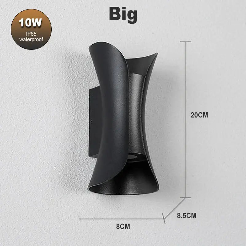 Modern black and gold decorbites led waterproof wall lamp with sleek curved design and 10w ip65 rating for living room