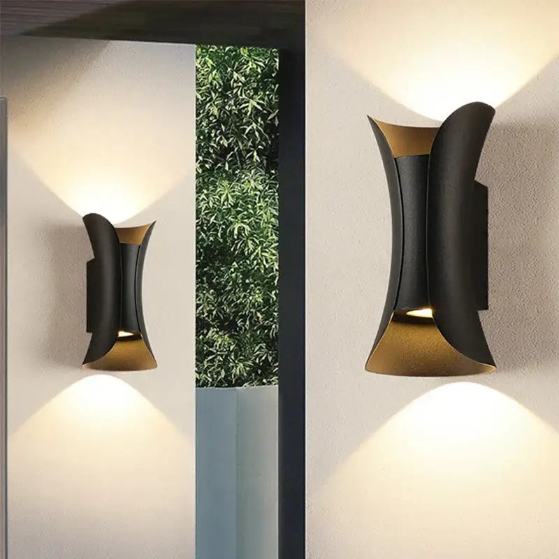 Modern black and gold decorbites led waterproof wall lamp with sleek curved design for living room lighting