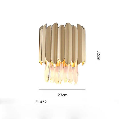 Gold-toned decorbites crystal ceiling chandeliers with modern fluted design and dimmable led round lighting for dining room