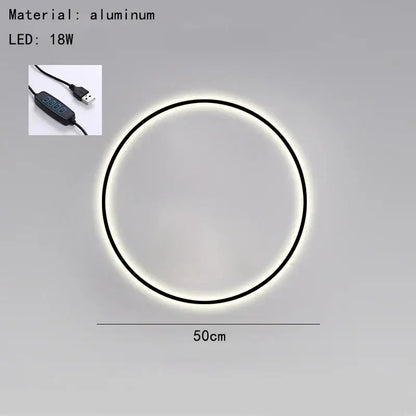 Modern black gold dimmable wall lamp with circular aluminum led light and sleek black frame for living room decorbites dimmable black