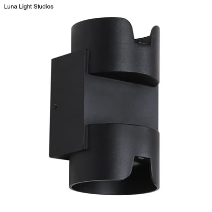 Modern black matte wall light with sleek geometric led flush mount design for patio and indoor use