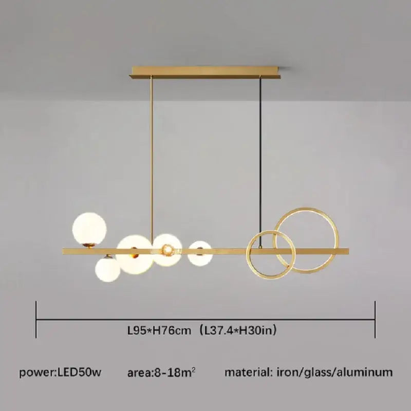 Modern black and gold glass ball LED chandelier featuring decorbites glass ball globes for dining room lighting decor