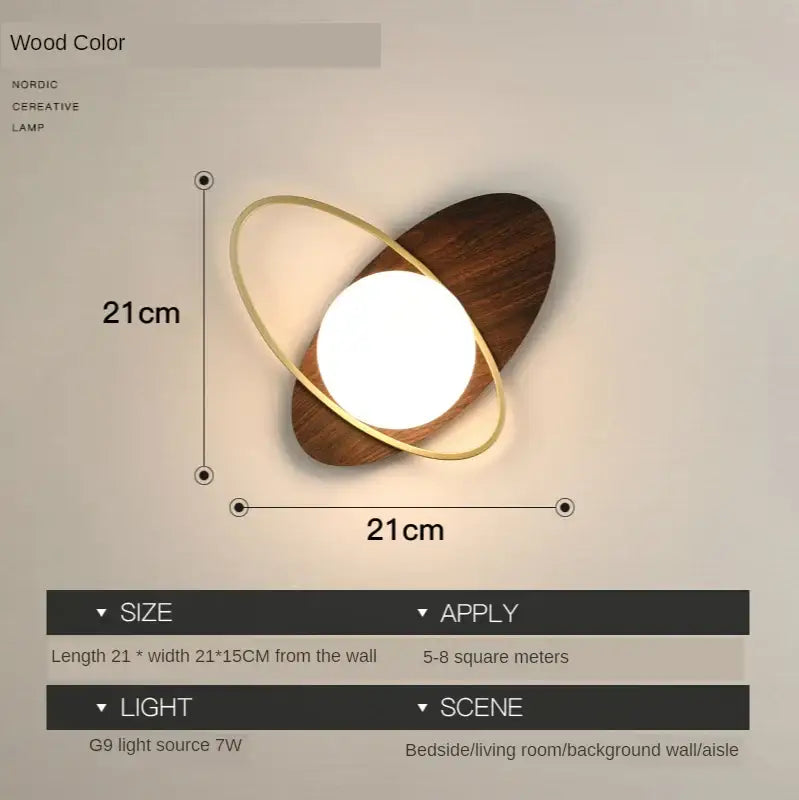 Modern black and gold glass ball led wall lamp with nordic ceramic shade dark wood base and gold metallic ring decorbites glass ball