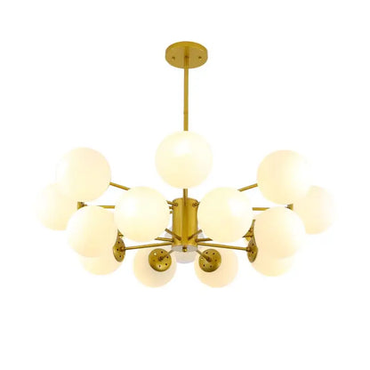 Modern black gold glass pendant light with gold toned frame and frosted glass globes for living room decorbites black gold
