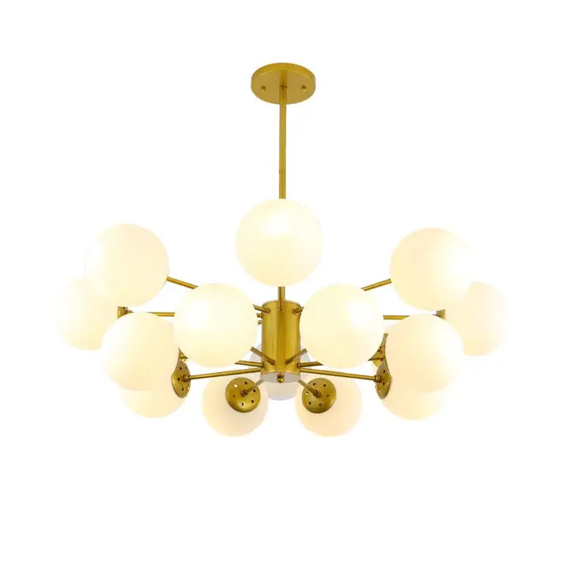 Modern black gold glass pendant light with gold toned frame and frosted glass globes for living room decorbites black gold