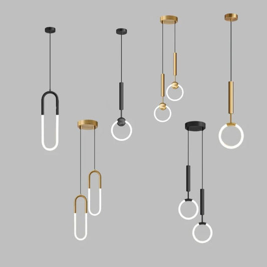 Modern Black Gold Iron Acrylic Pendant Light - Decorbites