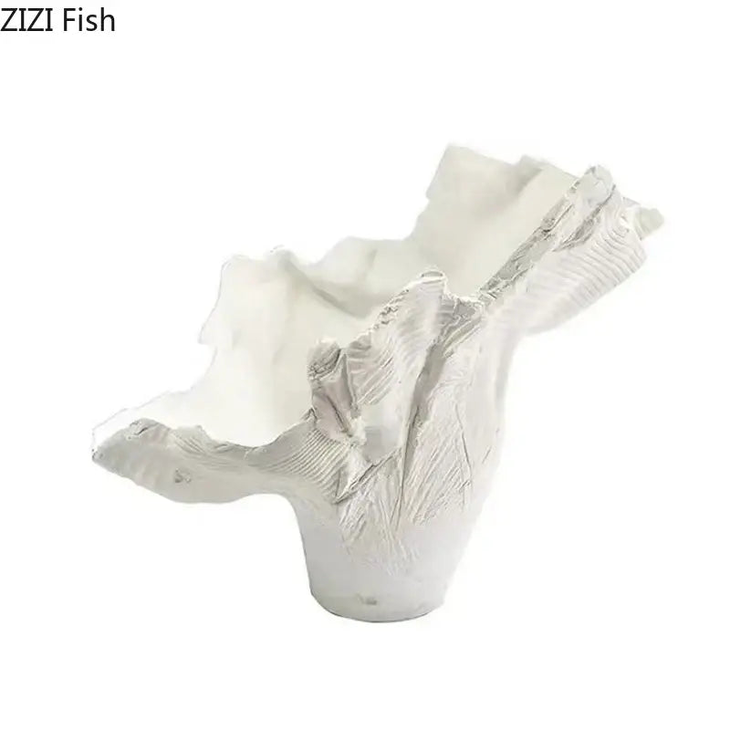Modern black and gold irregular shape vase with white ceramic coral reef sculpture decorbites irregular shape decor