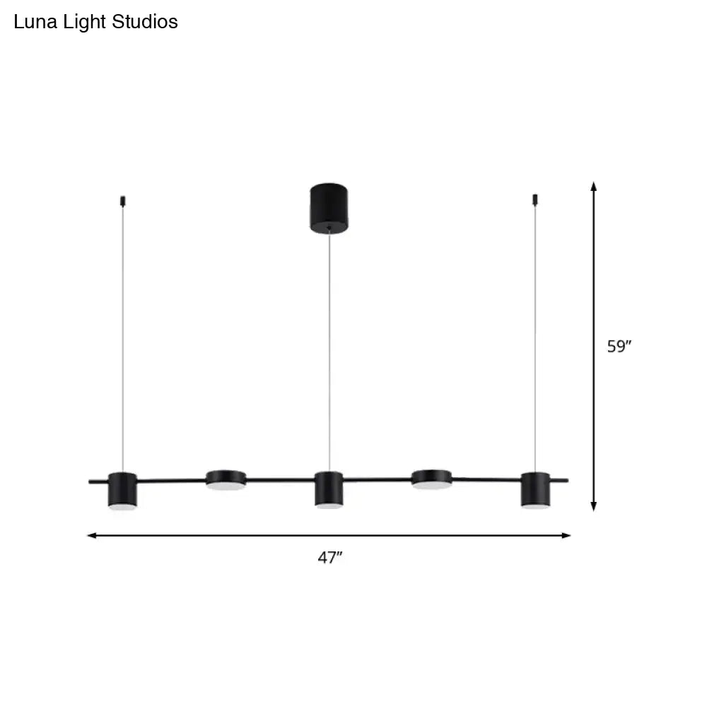 Modern black and gold light fixture with four cylindrical bulbs ceiling light fixture for kitchen island use