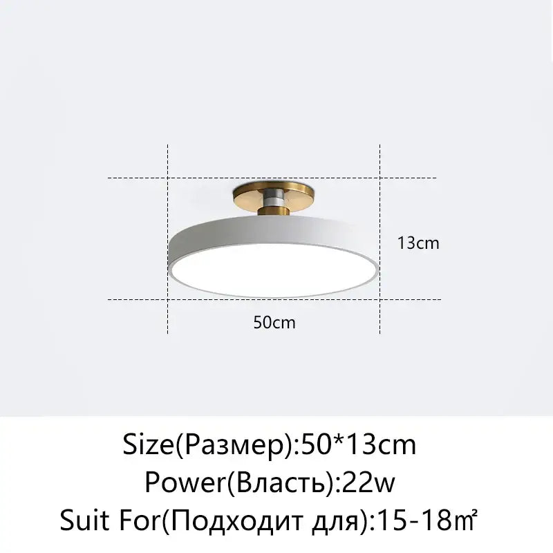 Modern black and gold led ceiling lamp with sleek white circular shade and polished brass base by decorbites ceiling lamp