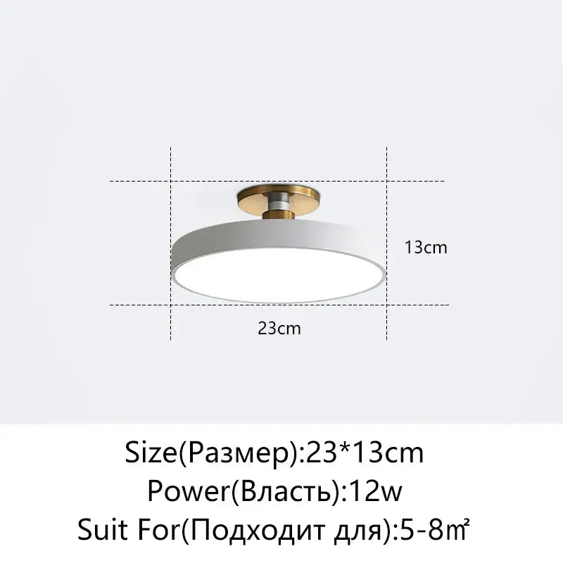 Modern black and gold led ceiling lamp with white circular shade and gold-toned base for living room decorbites led ceiling use