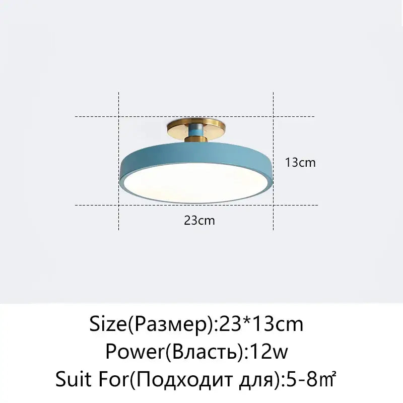 Modern black and gold led ceiling lamp with blue circular light and gold-toned mounting base for living room decorbites led ceiling