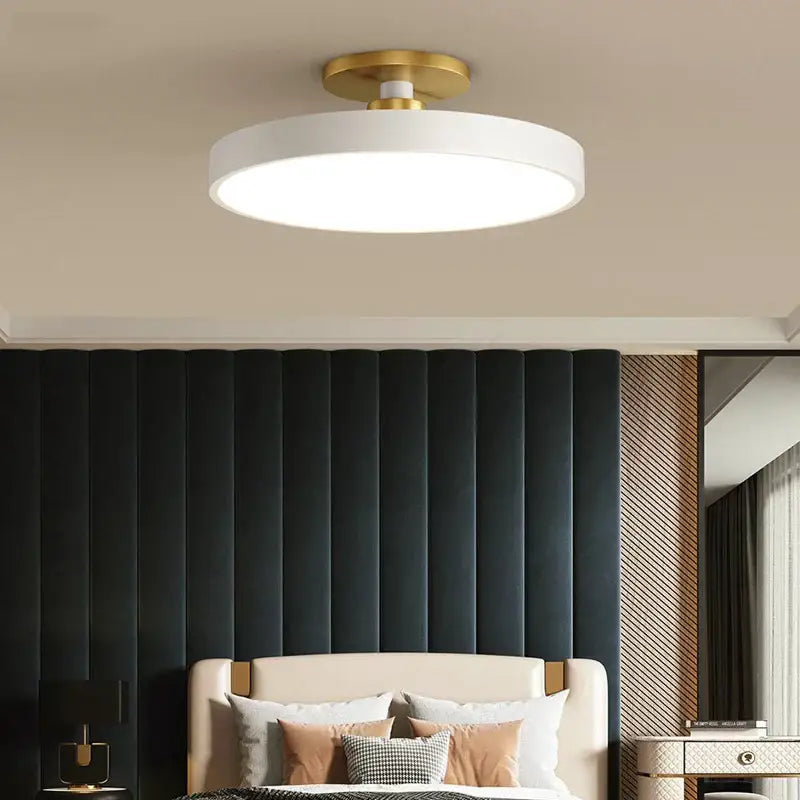 Modern black and gold decorbites led ceiling lamp with round white diffuser for living room ceiling lamp decor