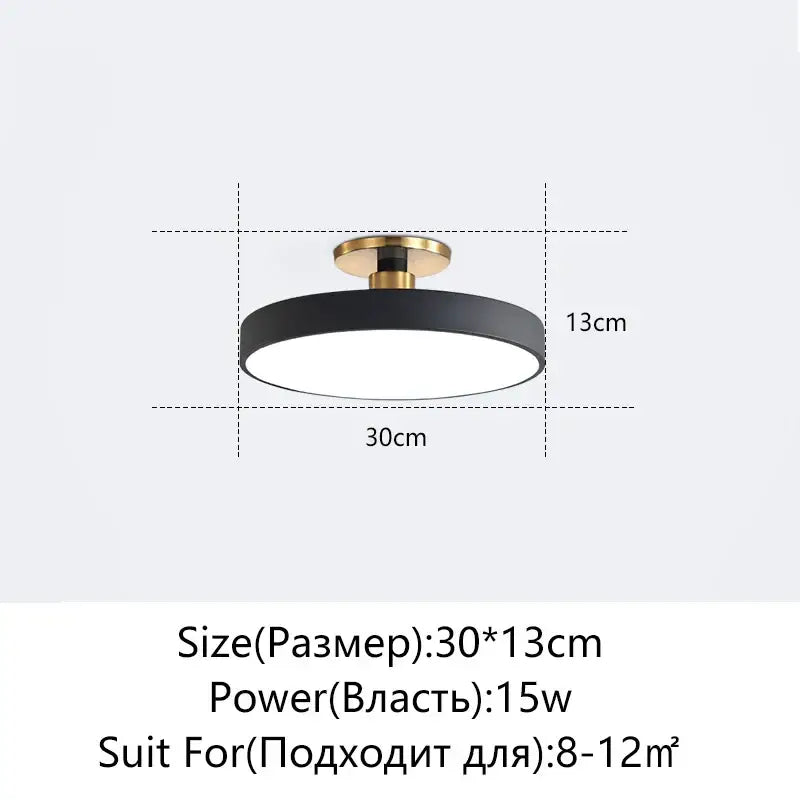 Modern black and gold led ceiling lamp with circular design and gold-toned mounting base for living room decorbites ceiling lamp