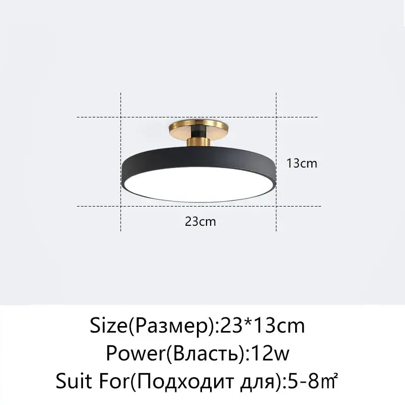 Modern black and gold led ceiling lamp with circular design and decorbites led ceiling fixture for living room decor