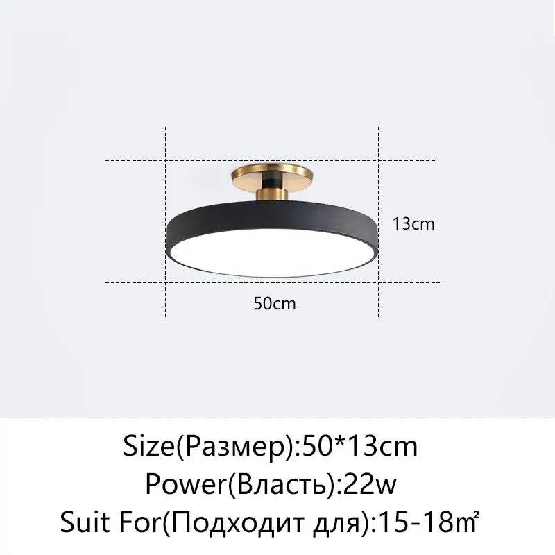 Modern black and gold led ceiling lamp with circular design and gold-toned mounting base for living room decorbites ceiling lamp