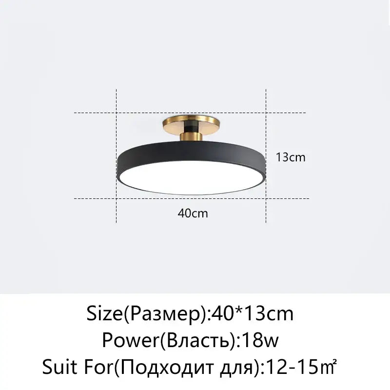 Modern black and gold led ceiling lamp with circular design and decorbites led ceiling mounting base for living room decor