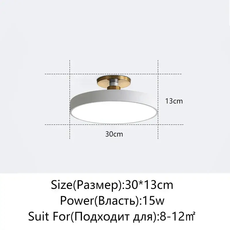 Modern black and gold decorbites led ceiling lamp with white circular light and gold-toned mounting base 30cm diameter