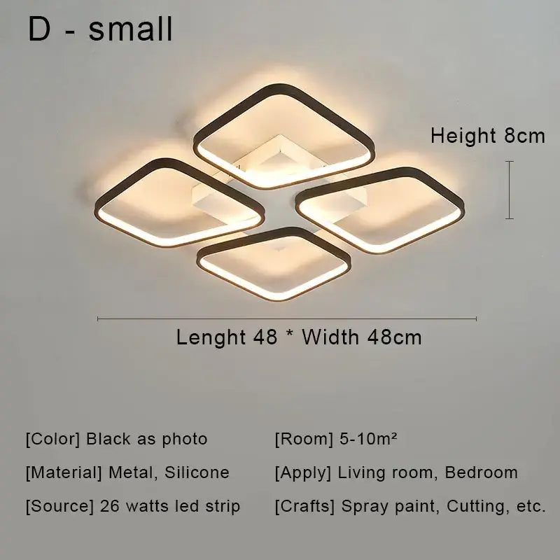 Modern black and gold led chandelier ceiling light with sleek metal frame and silicone accents for decorbites black led decor