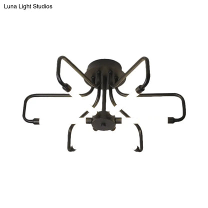 DecorBites™ DecorBites™ Modern Black/Gold LED Floral Frame Ceiling Lamp in Warm/White Light, 24.5"/39" Wide