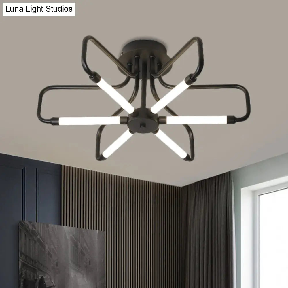 DecorBites™ DecorBites™ Modern Black/Gold LED Floral Frame Ceiling Lamp in Warm/White Light, 24.5"/39" Wide